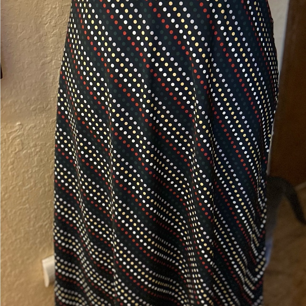 Eloquii Maxi Skirt - Navy with Red, Yellow & White Dots Plus Size